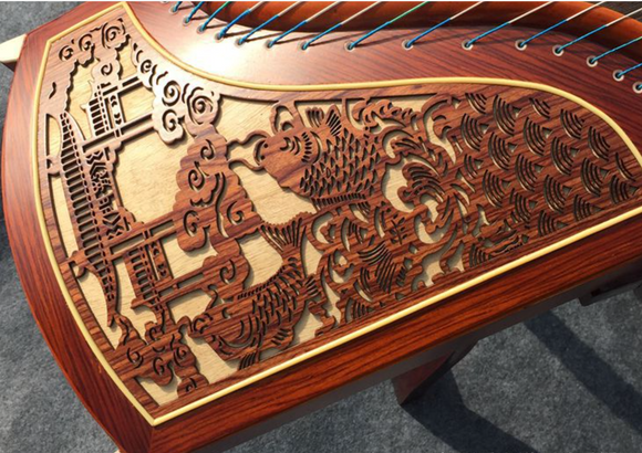 Professional Level Fish Carved Guzheng Instrument Chinese Zither Harp